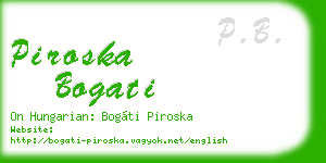 piroska bogati business card
