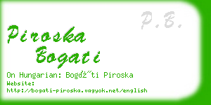 piroska bogati business card